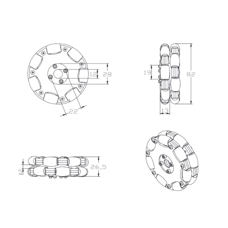 15KG Load 80mm Omnidirectional - đánh giá và giá Omni Wheel